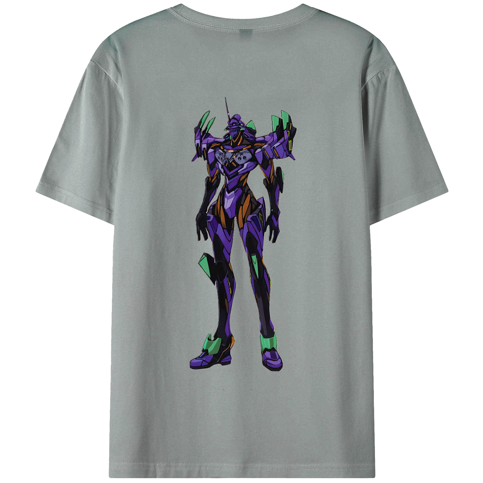 （画像用） EVA 新世紀エヴァンゲリオン 綿100％ メンズ半袖Tシャツ（バックプリント） 通気性
